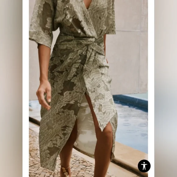 Zara Textured Draped Dress - Picture 6 of 8